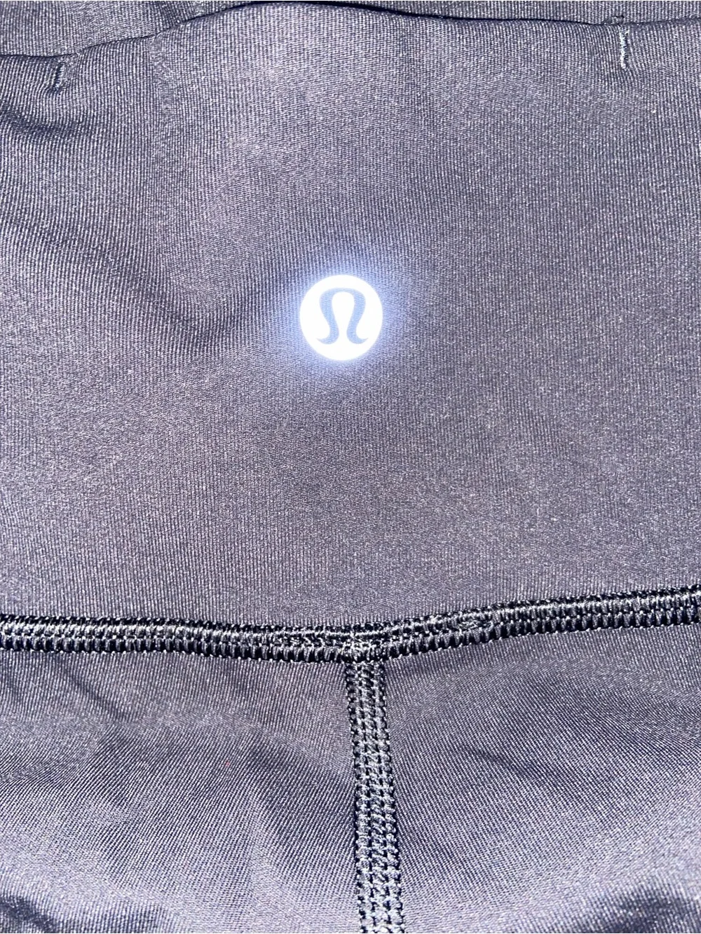 Lululemon Black Athletic Leggings with Reflective Logo with mesh